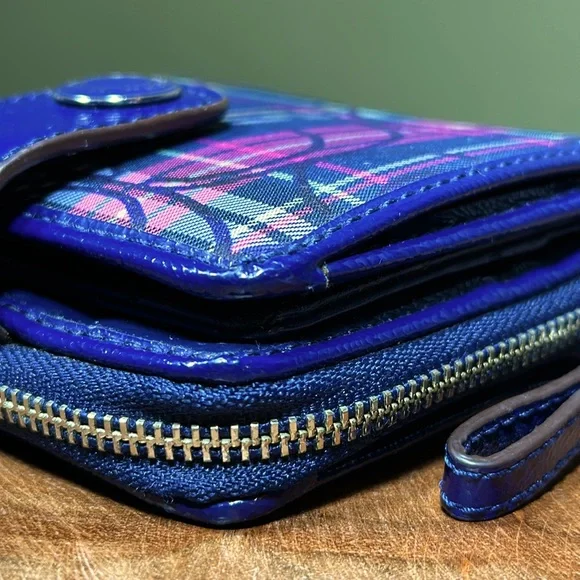 COACH Signature Tartan Snap Wallet - Picture 9 of 16